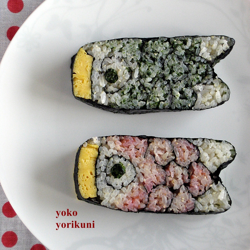 鯉のぼりの飾り巻き寿司